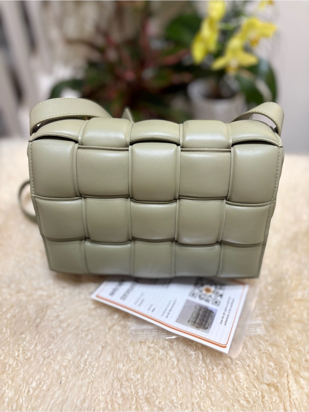 Bottega Veneta Padded Cassette Intrecciato Crossbody in Sage Green
